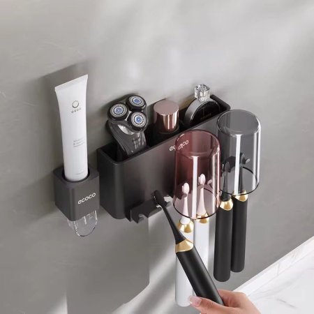 طقم حامل فرش الأسنان الذكي مع موزع معجون آلي Ecoco